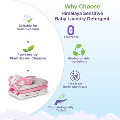 Himalaya Germ Free Baby Laundry Detergent with Plant Based Cleansers & Biodegradable Ingredients (Pouch, 500 ML)