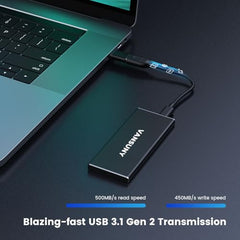 Vansuny External SSD USB 3.1 550MB/s High-Speed Read Write Portable SSD External Hard Drive USB C Mobile Solid State Drive (1TB, Black)