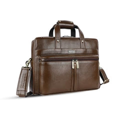Hammonds Flycatcher Genuine Leather 15.6 Inch Laptop Office Bag for Men | 15.6” Padded Laptop Sleeve| 3 Zip Pockets| Detachable & Adjustable Strap| Pen,Wallet & Mobile Pocket |Durable|1 Year Warranty