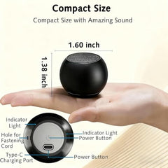 Portable Mini Bluetooth 5.3 Speaker with Stereo Sound and Deep Bass