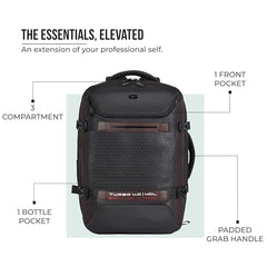 Gear Turbo 21"/45L Large Water Resistant Anti theft Laptop Backpack with Raincover | Backpack | Daypack |Briefcase | Travel Bag For Men/Women (Black - Grey)