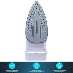 USHA Armor 1100 watts Dry Iron with Shock Proof Plastic Body | Single Coat Black Non Stick Soleplate for Longer Durability|Overheat Safety Shutoff |180° Swivel Cord | 2 Years Warranty|(Purple & White)
