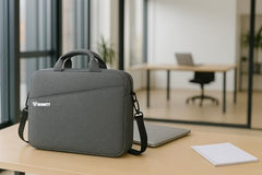 Bennett™ Mystic Unisex Adult Men's Laptop Bag 15.6 inch Side Shoulder Briefcase Satchel Messenger Business Bags for Men & Women Front Pocket for Laptop Accessories - Black (6 Month Warranty)
