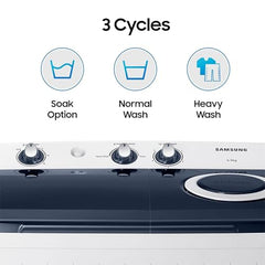 Samsung 6.5 kg, 5 star, Semi-Automatic Top Load Washing Machine (WT65R2200LL/TL, Air Turbo Drying, LIGHT GRAY, 5 Year Warranty on Wash Motor)