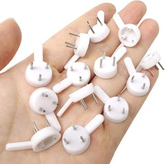 Art Street Hard Plastic 3-Pin Seamless Nail with 2 Spirit Leveler for Photo Frame Wall Picture Frame Hooks Hangers - Set of 25 (White)