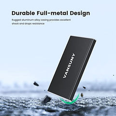 Vansuny External SSD USB 3.1 550MB/s High-Speed Read Write Portable SSD External Hard Drive USB C Mobile Solid State Drive (1TB, Black)
