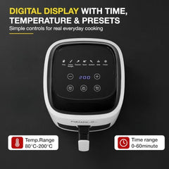 The Better Home Fumato 4.5L Digital Air Fryer, 1500W | Made for Indian Cooking | 7 Smart Presets | 360° Rapid Hot Air | Touchscreen | Viewing Window with Light | Recipe Book | 1-Year Warranty