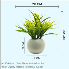 SKYGREEN Luxury Artificial Green Bonsai Tree with Stylish Decorative Pot for Modern Home, Office Desk & Shelf Decor | (BN-104)