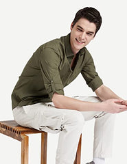 Amazon Brand - Symbol Men's Pack of 2 Cotton Casual Shirt| Regular Fit | Plain | Full Sleeve | Available in Plus Sizes