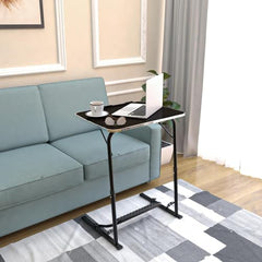 TABLE MAGIC- BADE Multipurpose Laptop Table Mat Finish - Adjustable, Foldable, Portable, Engineered Wood Top with Footrest, Top Size 60 * 45cm (X-Large, Midnight Black)