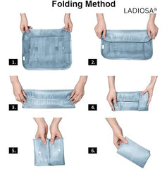 Ladiosa® Nylon Travel Organizer, Packing Cubes for Travel, Travel Essentials, Packing Cubes, Packing Bags for Clothes, Travel Organizer for Women, Packing Bags, 2.8x19.2 cm, Blue