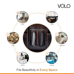 VOLO Pull Out Ironing Board | Retractable 180 Degree Swivel Foldable Ironing Station | Slide-Out Wardrobe Iron Board with Heat Resistant Cover | Space Saving Closet Organizer | Grey