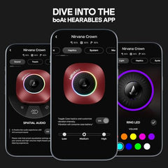 boAt 2026 Launch Nirvana Crown, Sonic ARC, LEDs, Haptic Feedback,50dB Hybrid ANC,Spatial Audio, 6 Mic ENx, App Support, v6.0 Bluetooth Earbuds, TWS Ear Buds Wireless Earphones with mic (Blazing Red)