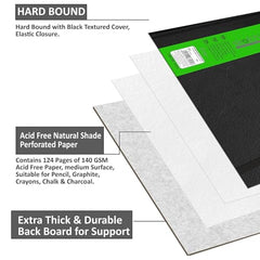 Anupam SketchO Sketch Book A4 Top Wiro Bound Drawing Book Acid Free Paper 140 GSM Professional-Grade Sheets or Artists, Professional (60 Sheets, 120 Pages)