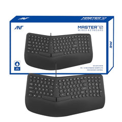 Ant Master 05 Wired USB Keyboard - Full-Size 104 Keys with Numeric Pad | Membrane Silent Typing, 1.3m Cable, Plug & Play | Ergonomic Office & Home Keyboard for PC, Laptop, Mac & Linux – Black