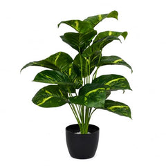 GARDEN GYANI Artificial Areca Palm Plant with Black Pot – 145 cm Tall Faux Tropical Decorative Plant with 35 Leaves for Home, Office & Living Room Décor