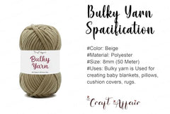 Craft Affair | Bulky Yarn/Blanket Yarn (8mm, 50 Meter, 100 Gram) | Chenille Yarn | for Craft Project: Blood Red