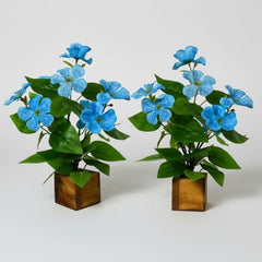 fancymart Artificial Flower Plant Home Décor with Small Size Pot | Pack of 2 | Plant Hanging for Home Decor | Office Decor (DESIGN-01)