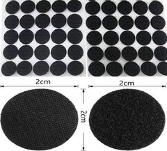SYGA Self Adhesive Dot Tape, 2cm Sticky Glue Back Coins Clear Dots Hook and Loop Tapes, Nylon Coins for Classroom, Office, Wall Decor, Carpet Grip, Hanging, Home and Kitchen- Black, 100 Pairs