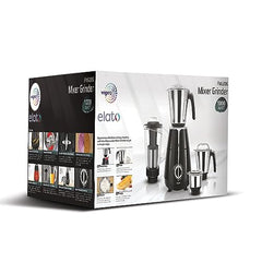Wipro Elato FMG209 800 Watt Mixer Grinder with 4 Jars,Heavy Duty 100% Copper Ball Bearing Motor with 5 Year Warranty,Superfast Grinding,Clip Lids - Hands Free use, 4 Jars Mixer Grinder 800 Watt,Black