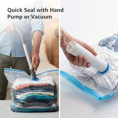 amazon basics Vacuum Compression Storage Bags with Hand Pump - Medium, 5-Pack