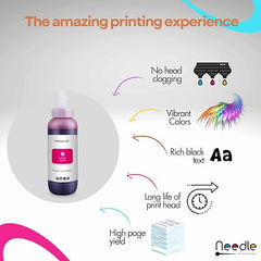 Needle GI 790 Ink Refill for Canon Pixma G1000 G1010 G2000 G2010 G3000 G3010 G4000 G4010 G4085 - Magenta 500gms with Empty Bottle & Funnel - Compatible Ink for Canon GI 790