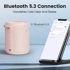 Deeyaple Portable Bluetooth Speaker, IP67 Waterproof Mini Bluetooth Speaker Wireless V5.3 with Stereo Sound,All Day,TWS Pairing,LED Light,Gift for him/her (Red)