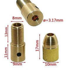 SYGA Mini Drill 3.15mm, 7-Piece 0.5-3mm, 3.17mm Shank Metal Drill Chuck Collet Bits Rotary with Screw