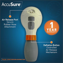 AccuSure XP-01 Palm-Style Aneroid Sphygmomanometer BP Monitor | Single-Hand Operation | Bladderless Cuff | Portable Manual Blood Pressure Monitor with Pressure Release Button
