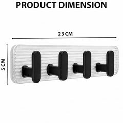 SIGNAMIO 6 Hook Shelf Adhesive Strip Wall Hanging Sticky Hook Black