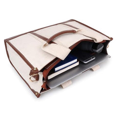 Womanix Canvas Laptop Tote Bag,14 inch Laptop Bag, Black Shoulder Bag, Casual Briefcase, Tote Bag For Women, Travel, Office, College