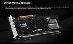 ASRock AMD Radeon RX 9070 Challenger 16GB 2520 MHz 20 Gbps GDDR6 256Bit GPU RT+AI Accelerators PCIe5.0 2x8-pin Triple Fan 700W Graphics Card 0DB Silent Cooling DisplayPort2.1a HDMI2.1b LED Indicator