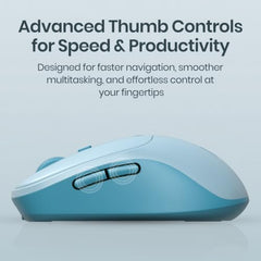 Portronics Toad 9 Wireless Bluetooth Mouse with Dual Wireless (BT + 2.4 GHz), Smart LED Display, Rechargeable Battery, Forward & Back Button, Multi-Device Pair, Upto 4800 Dpi Sensitivity(White)