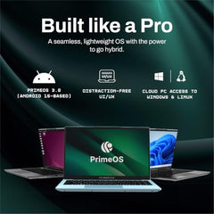 Primebook 2 Pro (2026) | 8GB RAM, 128GB UFS Storage | 14.1-Inch FHD IPS Display | 14 Hours Battery | MediaTek Helio G99 | Android 15 (PrimeOS 3.0) | Backlit Keyboard | in-Built AI (Gray)