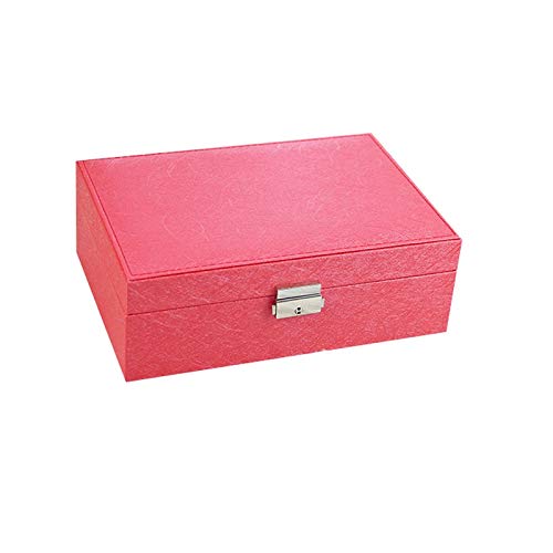 SYGA Princess Leather European Style Lock Jwellery Earrings Decorative Box_Red
