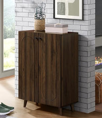 DeckUp Milo Engineered Wood 2-Door Shoe Rack (Walnut, Matte Finish)