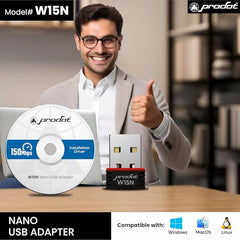 Prodot USB WiFi Adapter I 150 Mbps 2.4GHz I Nano Size WiFi Dongle I Driver Free Wireless Network Adapter for Desktop PC Laptop, Support Windows 11, 10, 8.1, 8, 7, XP, Pack of 02