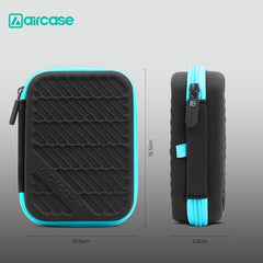 AirCase 2.5 Inch External Hard Drive Case with Shockproof EVA Hardshell & Soft Lining | Travel Organizer Pouch with Mesh Pocket, Zipper Closure for HDD/SSD, Earphones, Cable, Charger & Gadgets(Black)
