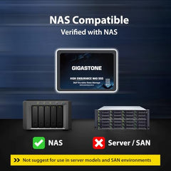 Gigastone Enterprise 2TB NAS SSD (2-Pack) 24/7 High Endurance Business Server Homelab Network Attached Storage Cache RAID 2.5" SATA III Internal Solid State Drive 3D NAND SLC Cache Memory Expansion