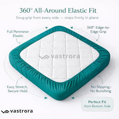 Vastrora 100% Waterproof Mattress Protector Queen Size 5x6 Ft | 60x72 in | Pee & Urine Proof Mattress Cover | Elastic All-Around | Terry Cotton Fitted Bed Cover | Noiseless, Breathable Bed Protector