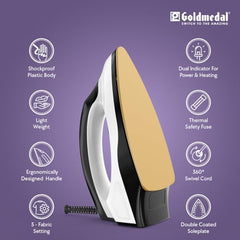 Goldmedal Glide 1100W Dry Iron | Non-stick Weilburger Premium