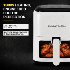 The Better Home Fumato 4.5L Digital Air Fryer, 1500W | Made for Indian Cooking | 7 Smart Presets | 360° Rapid Hot Air | Touchscreen | Viewing Window with Light | Recipe Book | 1-Year Warranty