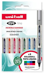 uni-ball Eye UB157 0.7 mm Roller Ball Pens, Black Ink, Pack of 3