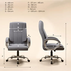 Green Soul Kiev Orthopedic Boss Chair | Leatherette Office Chair | Ergonomic Executive Chair with Spacious Cushioned Seat | Heavy Duty Metal Base | Rocking Function (Black)