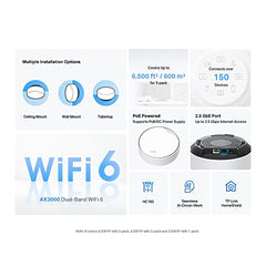 TP-Link Deco X50-PoE(1-Pack) AX3000 Whole Home Mesh WiFi 6 System with PoE Router | Seamless AI | HomeShield | 3000 Mbps Wireless Dual Band | Multi-Gig 2.5 Gbps