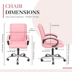 GOYALSON Ergonomic Revolving Office Home Swivel Desk Chair with Adjustable Height Smooth Moving (2, Black, Standard)
