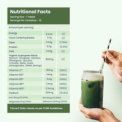 Wellbeing Nutrition Daily Greens | Wholefood Multivitamins with Vitamin C, Zinc, B6 for Immunity & Detox with Organic Certified Plant Superfoods & Antioxidants (15 Effervescent Tablets) Pack of 2