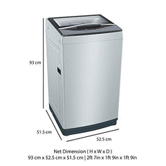 Bosch 7 kg 5 Star Fully Automatic Top Load Washing Machine,PowerWave Wash,Inbuilt Dual Lint Filter, Stainless Steel VarioDrum with 5 fin Pulsator, Water Save, Flex Drain, Dark Grey (WOE70AH0IN)