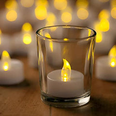 The Purple Tree Rose Gold Mercury Votive Tealight Candle Holders for Diwali and Christmas (Pack of 6) - Corporate Gifts, Home Decor, Decoration - Glass