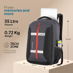 American Tourister Bowie The Outdoor Backpack In Teal - 35 Litre Capacity, 17" 5 Compartment Laptop Backpack Compartment, External Bottle Holder, And Shoe Compartment And, Green